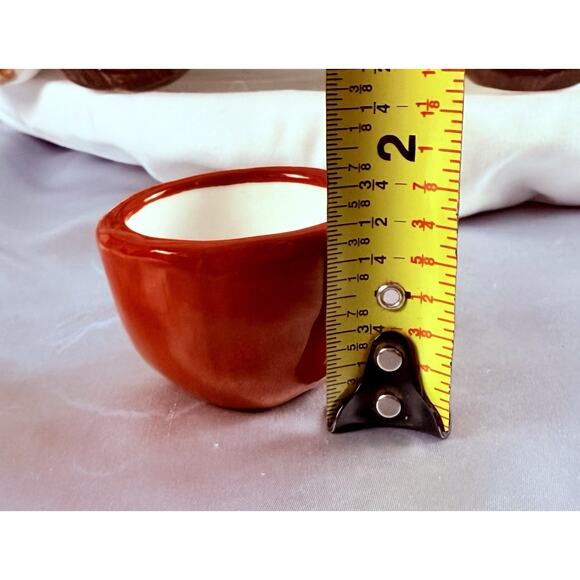 Yankee Candle Ceramic Apple Wagon Cart Box & Lid 6 Tealights Red Cups Retired - Picture 12 of 14